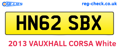 HN62SBX are the vehicle registration plates.