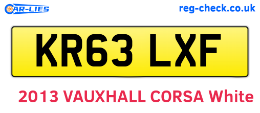 KR63LXF are the vehicle registration plates.