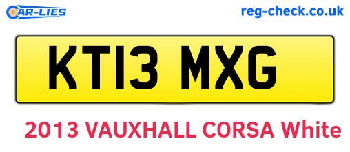 KT13MXG are the vehicle registration plates.