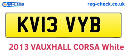 KV13VYB are the vehicle registration plates.