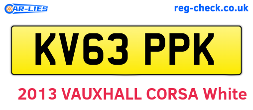 KV63PPK are the vehicle registration plates.