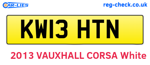 KW13HTN are the vehicle registration plates.