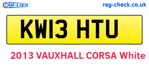 KW13HTU are the vehicle registration plates.