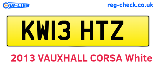 KW13HTZ are the vehicle registration plates.