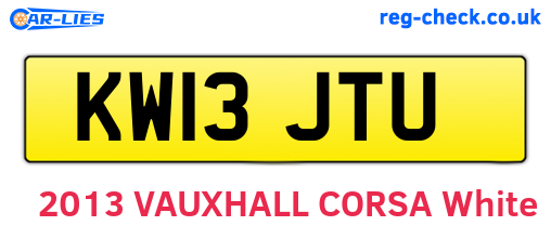 KW13JTU are the vehicle registration plates.