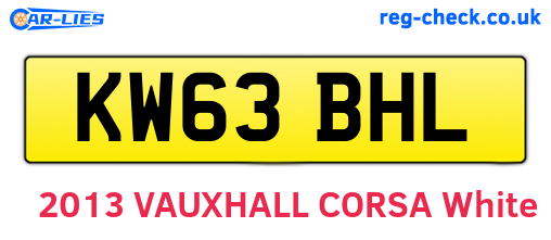 KW63BHL are the vehicle registration plates.