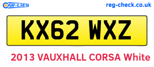 KX62WXZ are the vehicle registration plates.