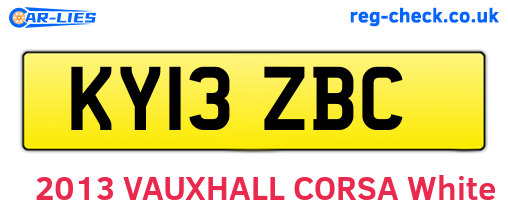KY13ZBC are the vehicle registration plates.