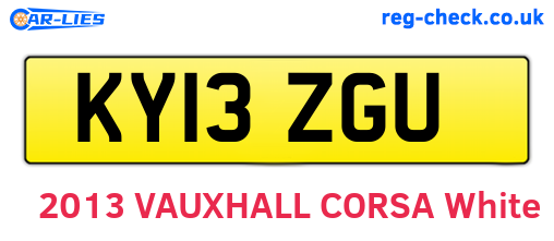 KY13ZGU are the vehicle registration plates.