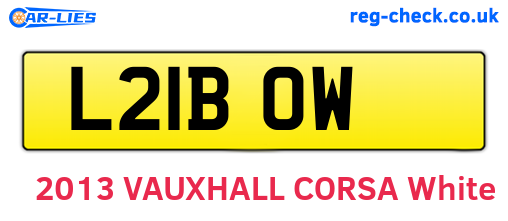 L21BOW are the vehicle registration plates.