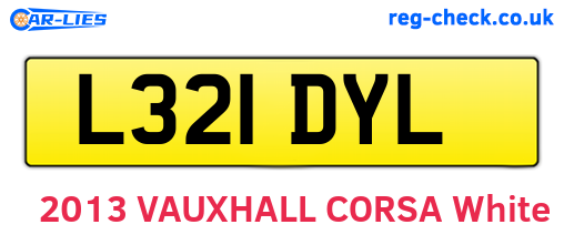 L321DYL are the vehicle registration plates.