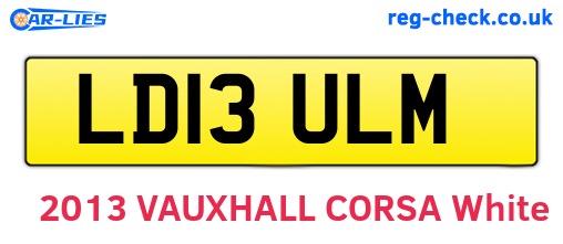 LD13ULM are the vehicle registration plates.