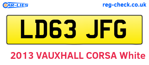 LD63JFG are the vehicle registration plates.