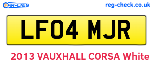 LF04MJR are the vehicle registration plates.