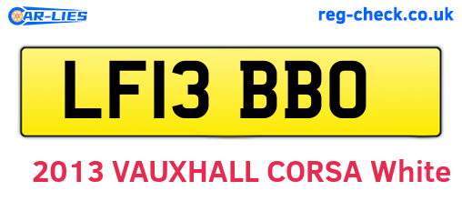 LF13BBO are the vehicle registration plates.