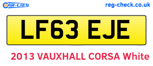 LF63EJE are the vehicle registration plates.