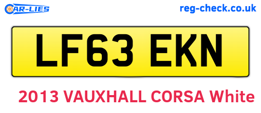 LF63EKN are the vehicle registration plates.