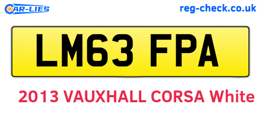 LM63FPA are the vehicle registration plates.