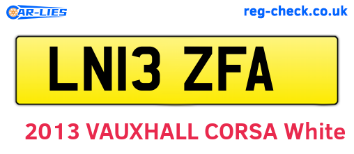 LN13ZFA are the vehicle registration plates.