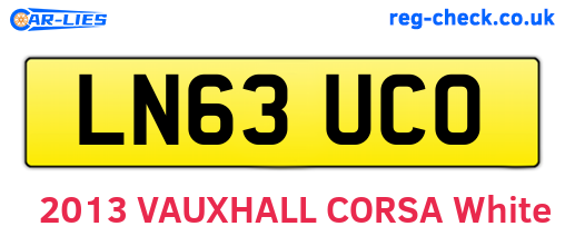 LN63UCO are the vehicle registration plates.