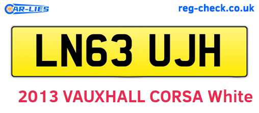 LN63UJH are the vehicle registration plates.