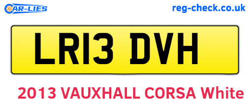 LR13DVH are the vehicle registration plates.