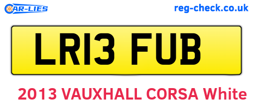 LR13FUB are the vehicle registration plates.