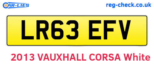 LR63EFV are the vehicle registration plates.