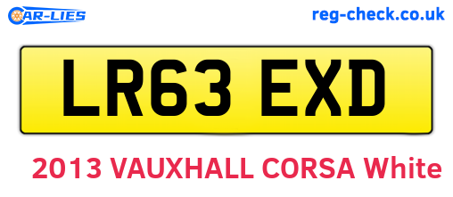 LR63EXD are the vehicle registration plates.