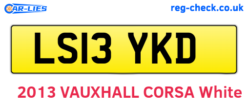 LS13YKD are the vehicle registration plates.
