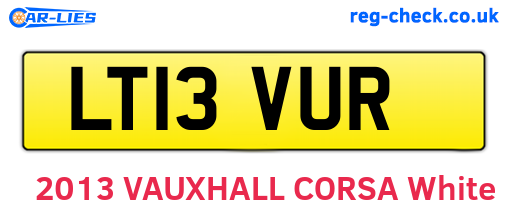 LT13VUR are the vehicle registration plates.