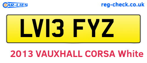 LV13FYZ are the vehicle registration plates.