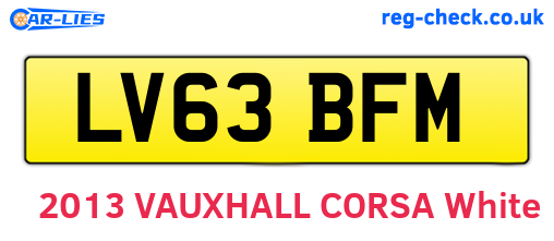 LV63BFM are the vehicle registration plates.