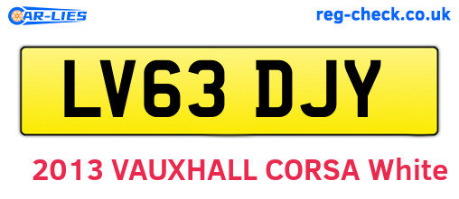 LV63DJY are the vehicle registration plates.