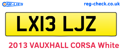 LX13LJZ are the vehicle registration plates.