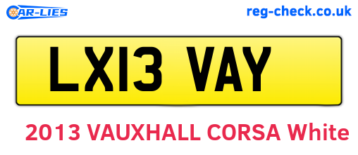 LX13VAY are the vehicle registration plates.