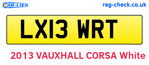 LX13WRT are the vehicle registration plates.