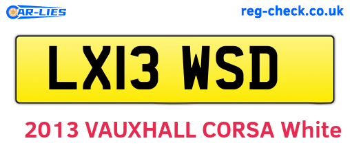 LX13WSD are the vehicle registration plates.