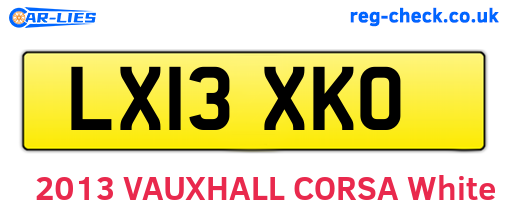 LX13XKO are the vehicle registration plates.