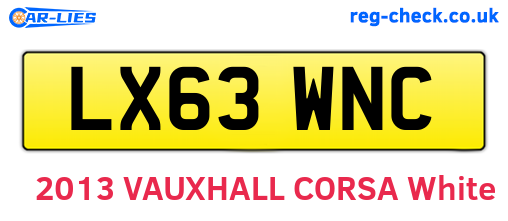LX63WNC are the vehicle registration plates.