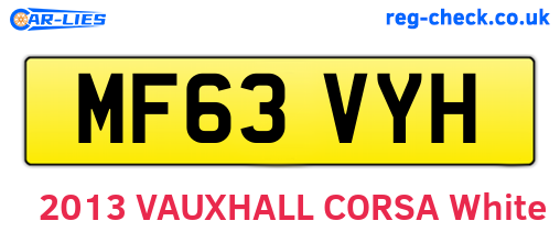 MF63VYH are the vehicle registration plates.