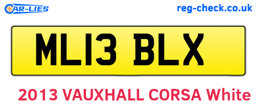 ML13BLX are the vehicle registration plates.
