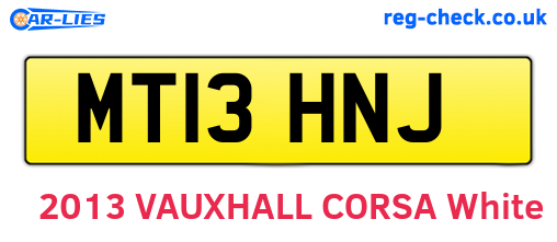 MT13HNJ are the vehicle registration plates.