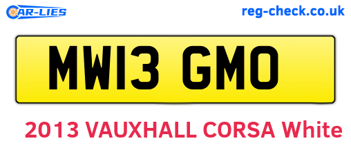 MW13GMO are the vehicle registration plates.