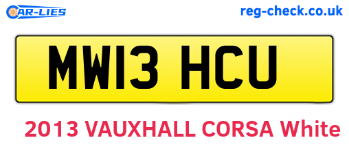 MW13HCU are the vehicle registration plates.