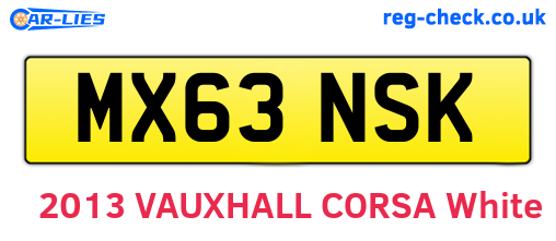 MX63NSK are the vehicle registration plates.