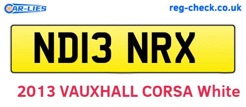 ND13NRX are the vehicle registration plates.