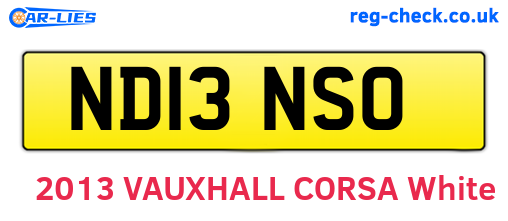 ND13NSO are the vehicle registration plates.