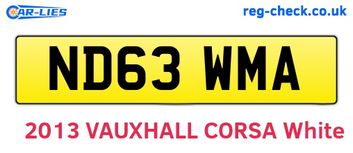 ND63WMA are the vehicle registration plates.