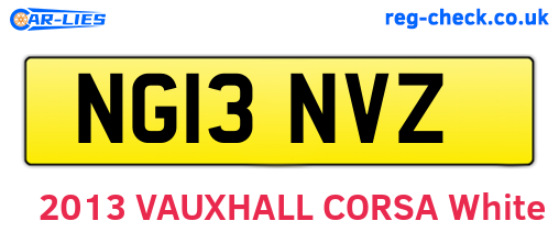 NG13NVZ are the vehicle registration plates.
